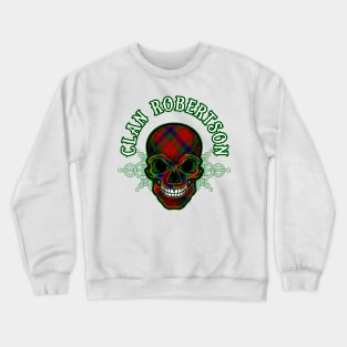 Scottish Clan Robertson Tartan Celtic Skull Crewneck Sweatshirt